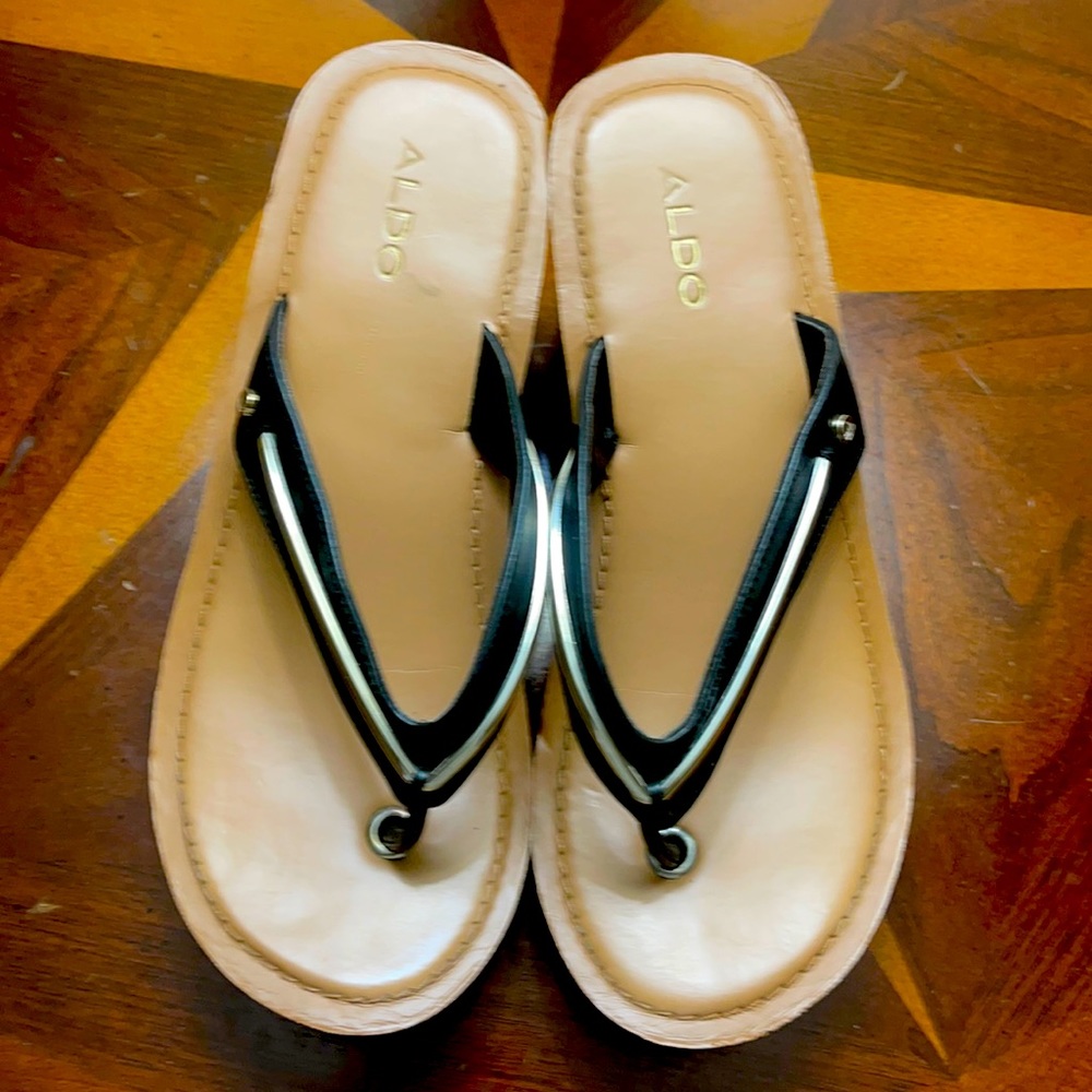 Aldo platform flip flops